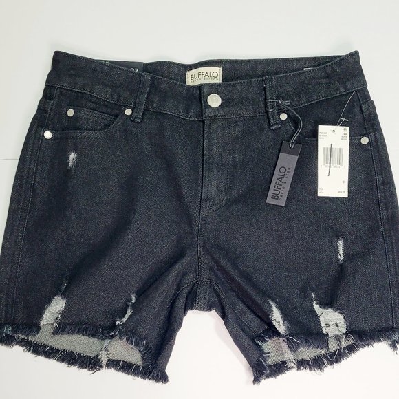 Buffalo David Bitton Black Ripped Shorts - Picture 1 of 7